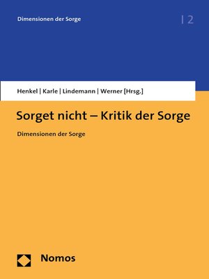 cover image of Sorget nicht--Kritik der Sorge